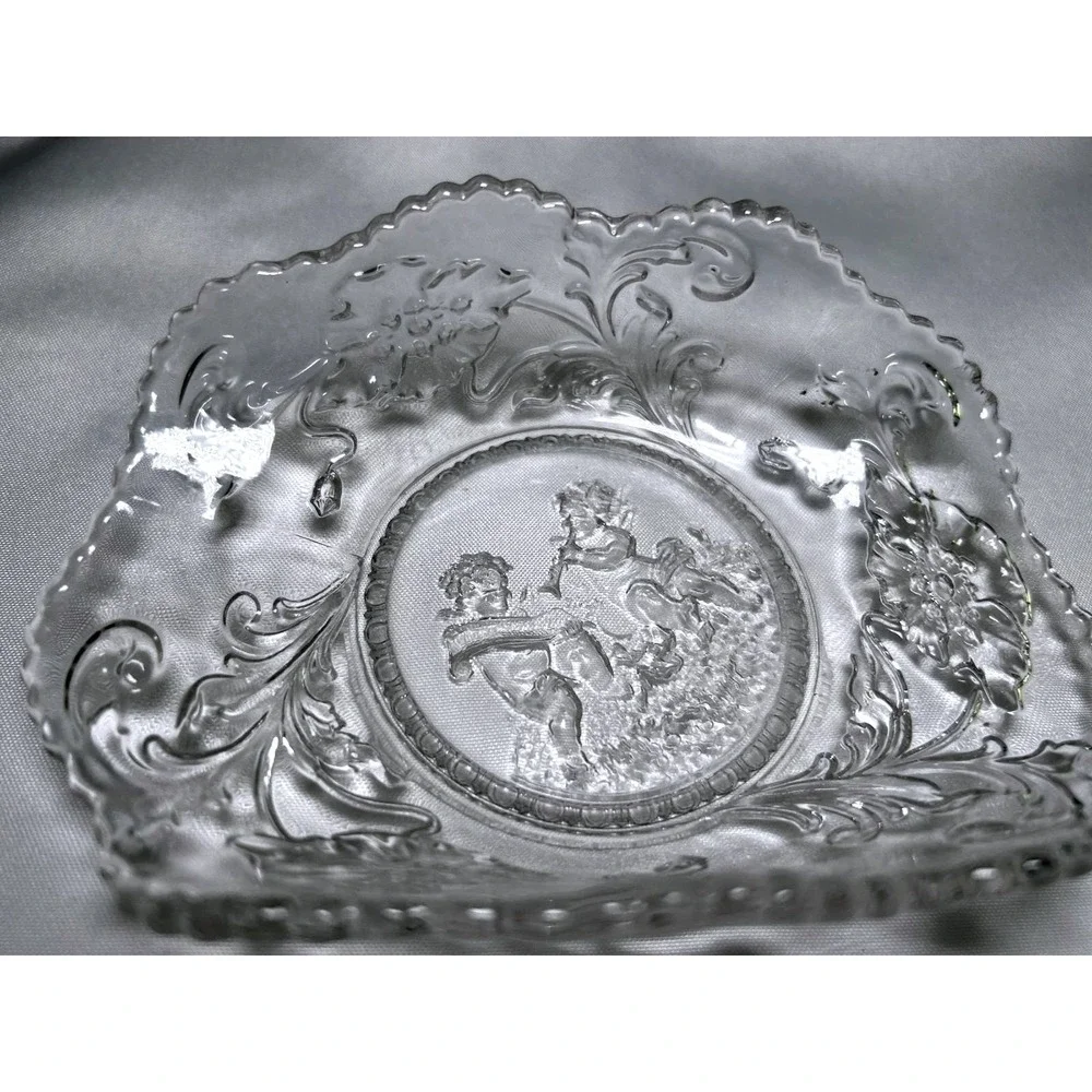 Vintage Mid-Century‎ Pressed Glass Relish Tray Starburst Divided Cottagecore